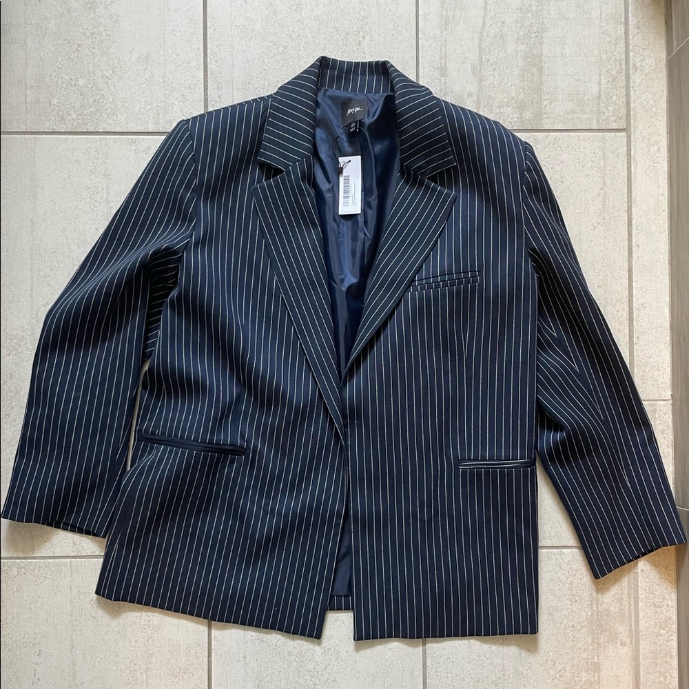 Oversized pin striped blazer